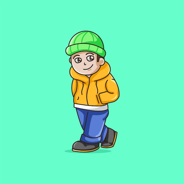 Cartoon handsome boy illustration