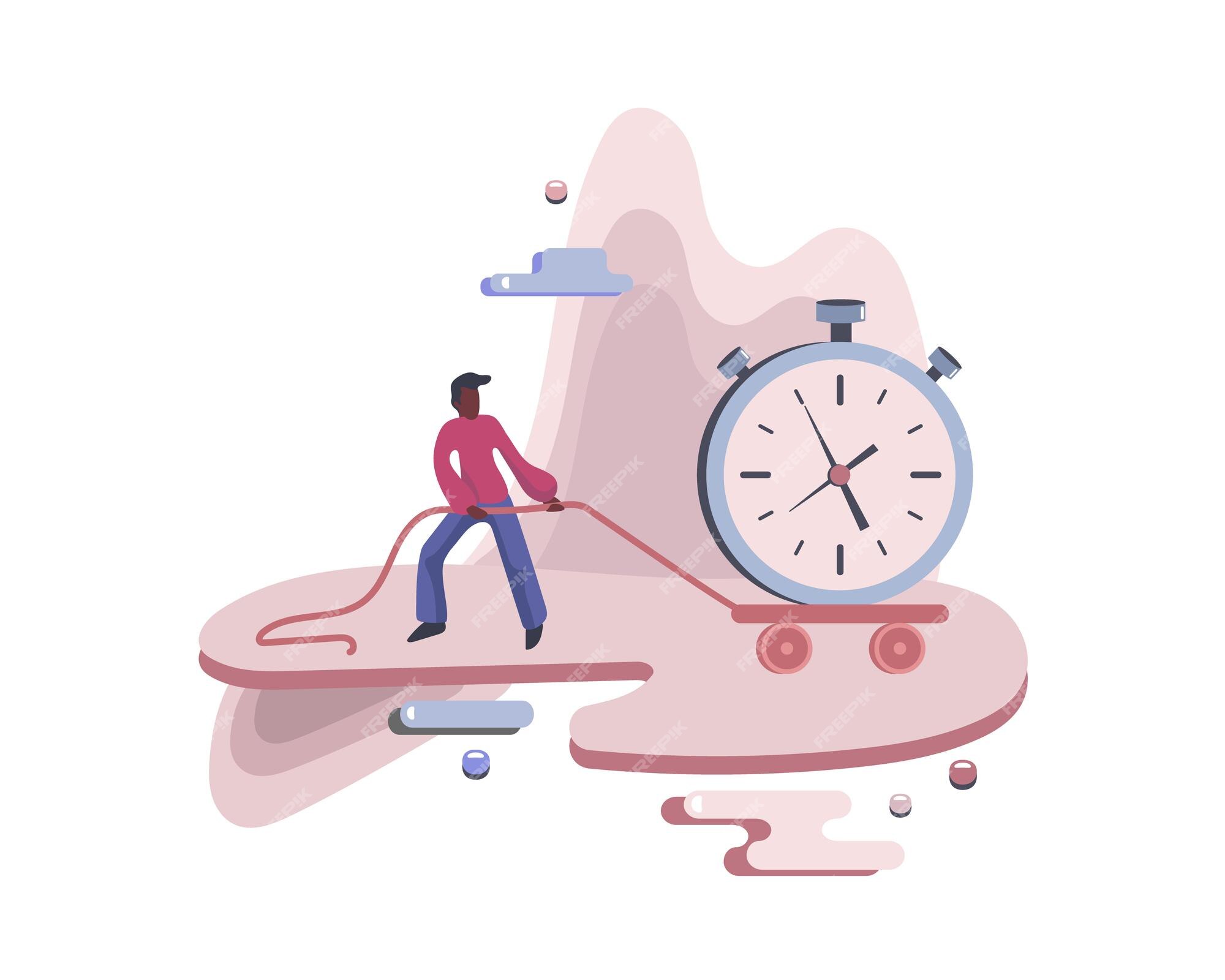 Man wants to stop the clock time management Vector Image