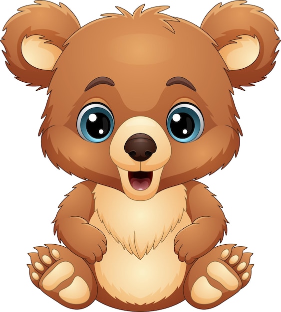 cartoon happy baby brown bear