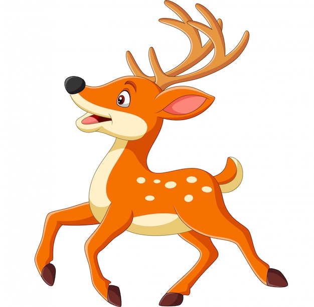 Cartoon happy baby deer running