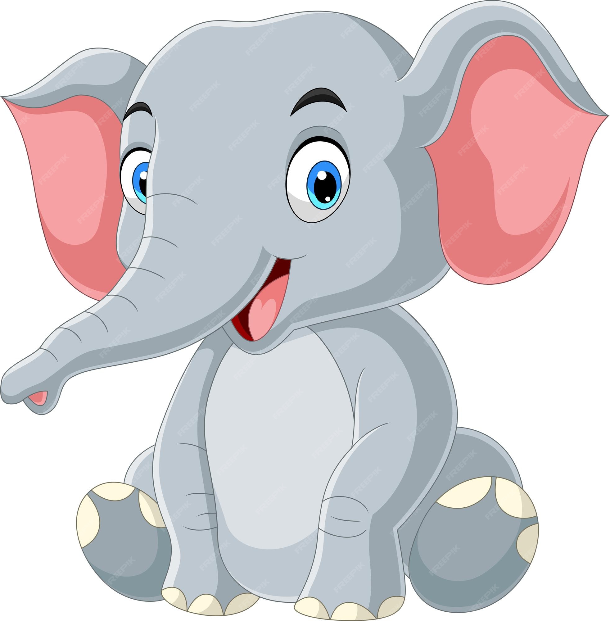 Premium Vector | Cartoon happy baby elephant sitting