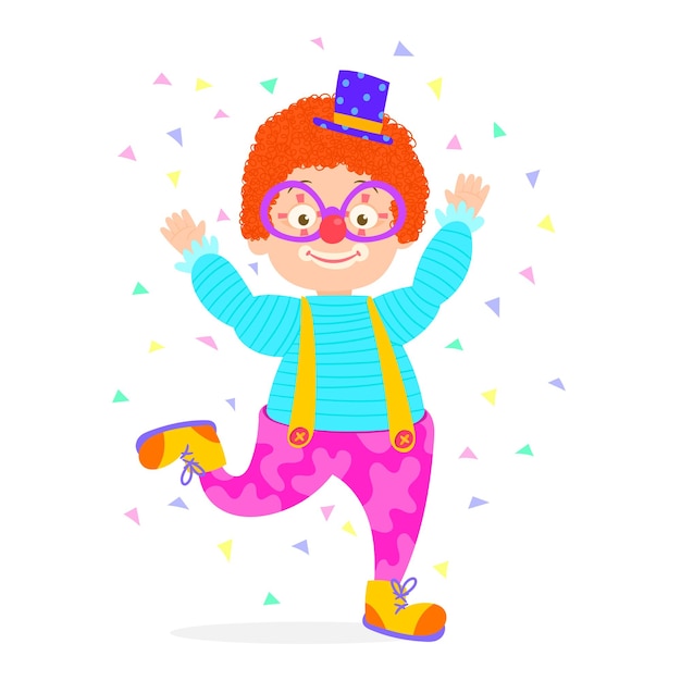 Cartoon happy clown for birthday celebration