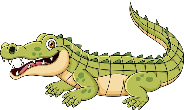 Cartoon happy crocodile character design