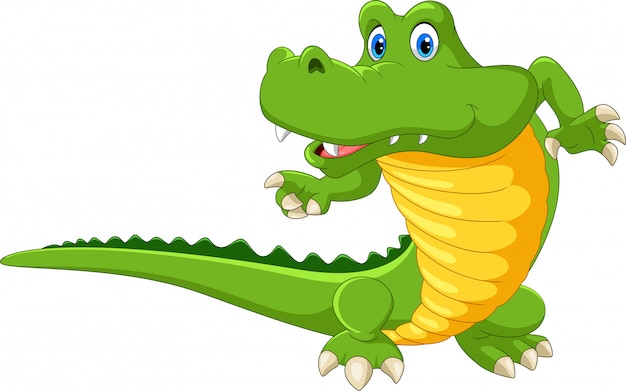 Cartoon happy crocodile