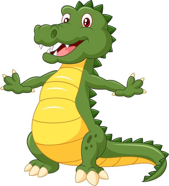 Cartoon happy crocodile