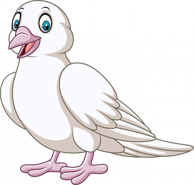 Vector cartoon happy dove