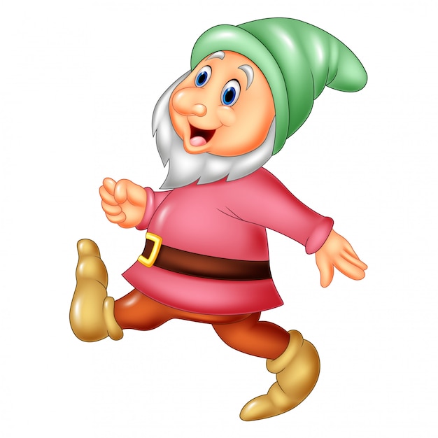 Vector cartoon happy dwarf