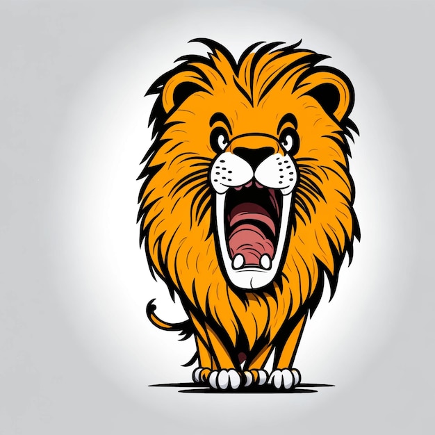 cartoon happy lion vector illustration white background