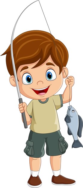 Kids Fishing Clip Art