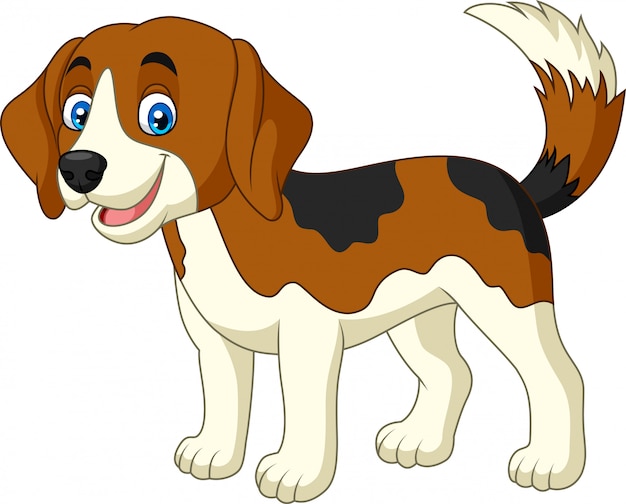 Vector cartoon happy little dog