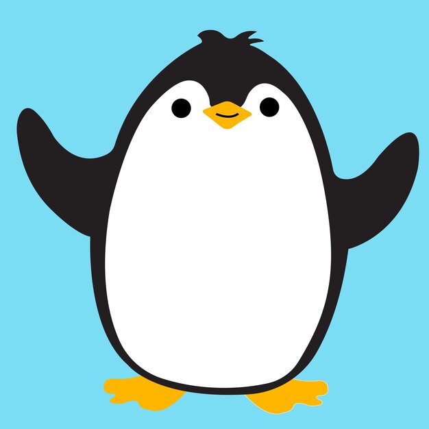 Vector cartoon happy penguin vector