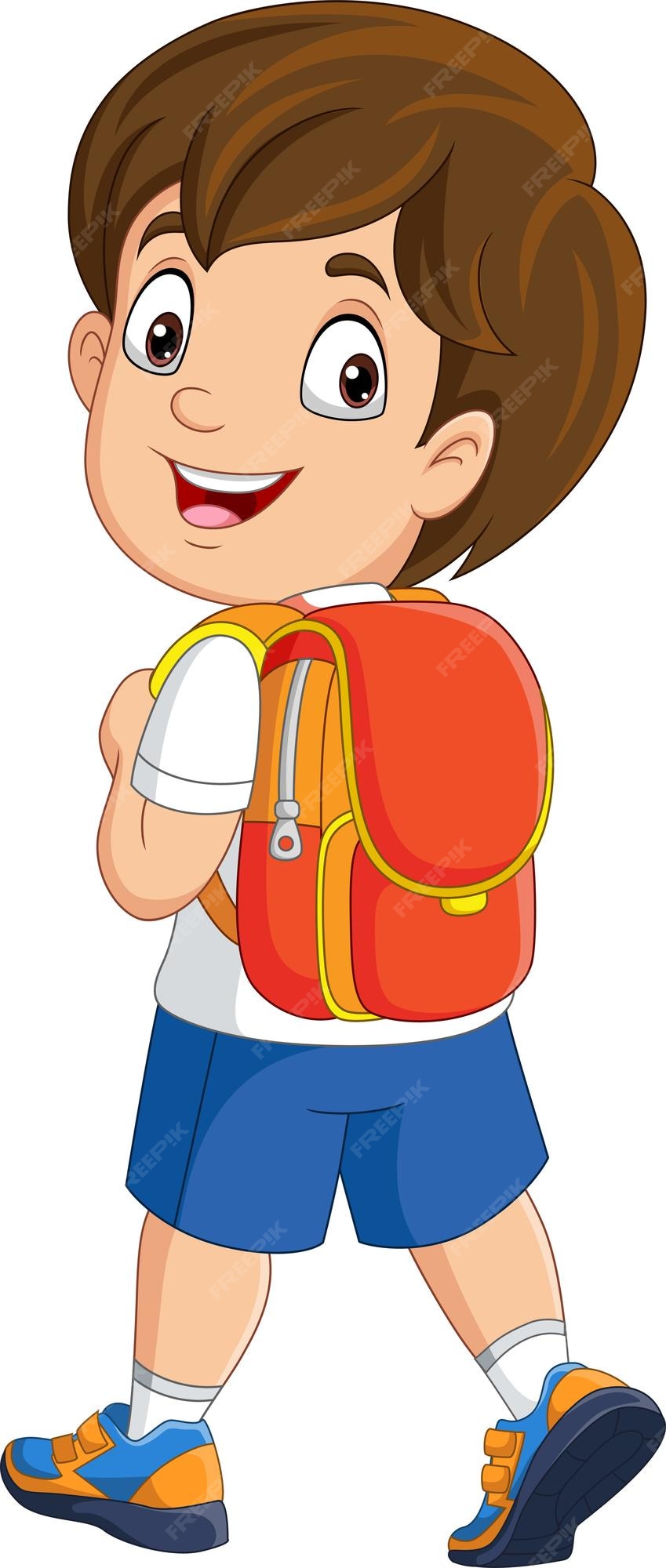 Premium Vector | Cartoon happy school boy with backpack Premium Vector | Cartoon happy school boy with backpack