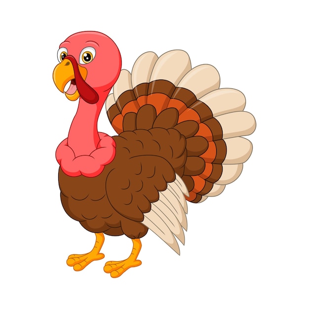 Cartoon happy turkey