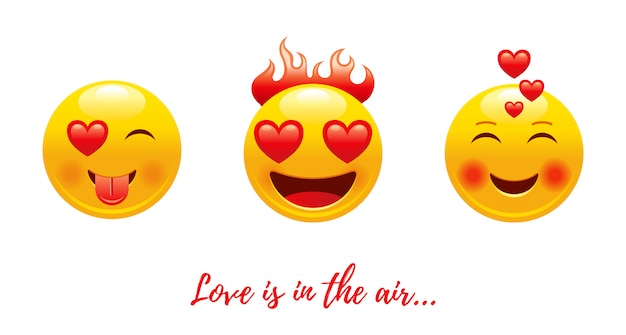 Cartoon happy valentine's day met hart liefde emoji.