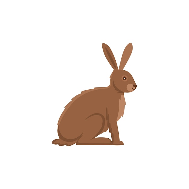 Cartoon hare on a white backgroundFlat cartoon illustration for kids