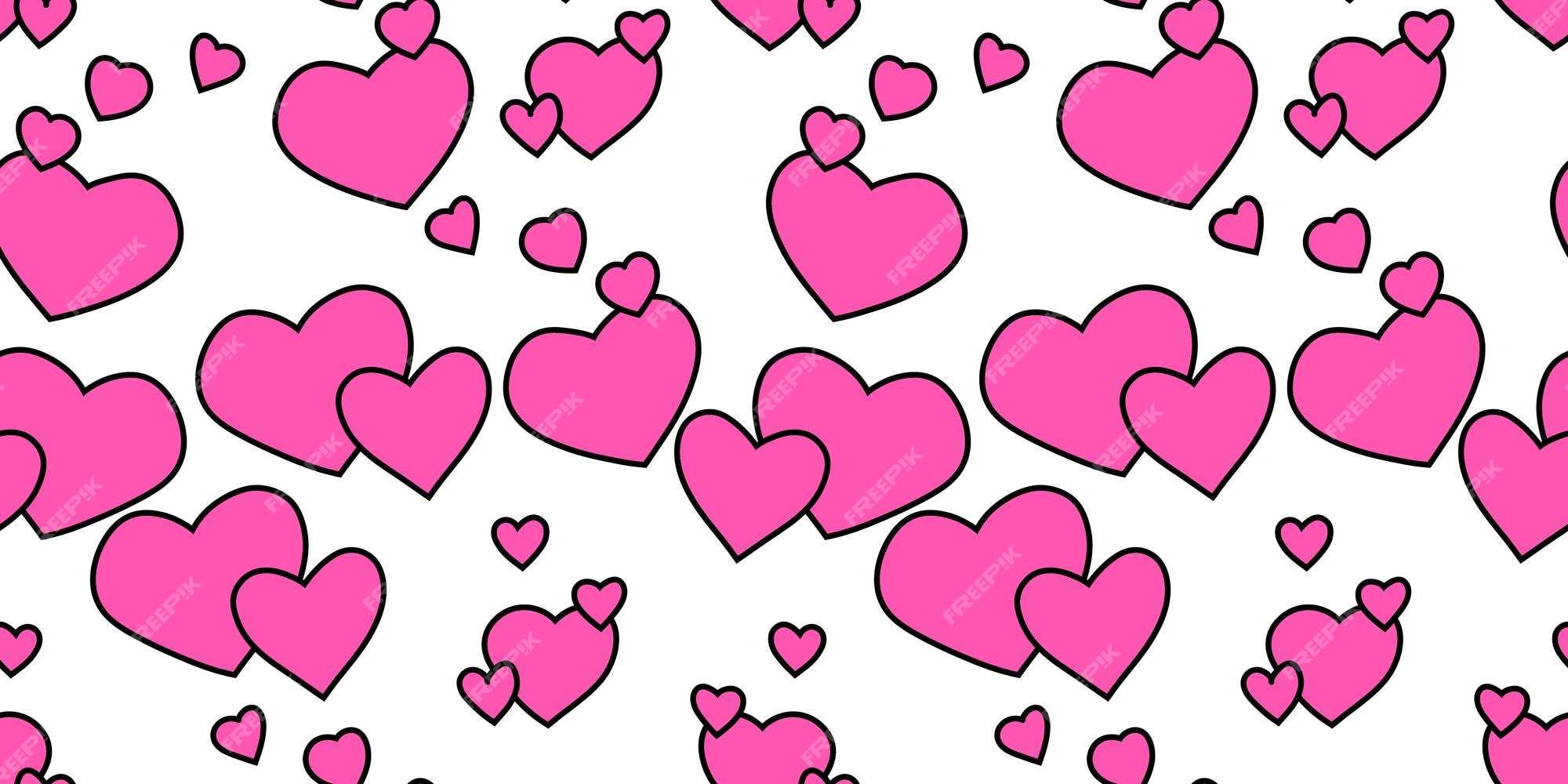 Premium Vector | Cartoon heart seamless pattern overlay heart pink ...