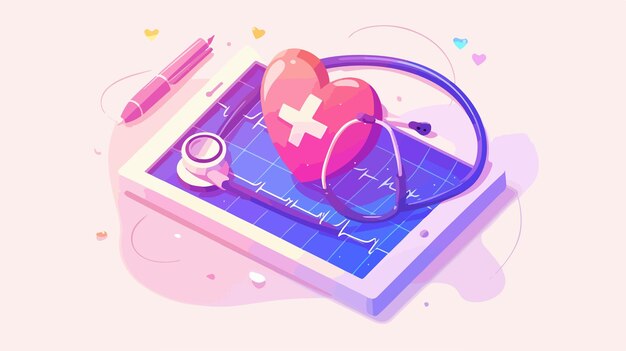 Vector a cartoon of a heart with a cross on it