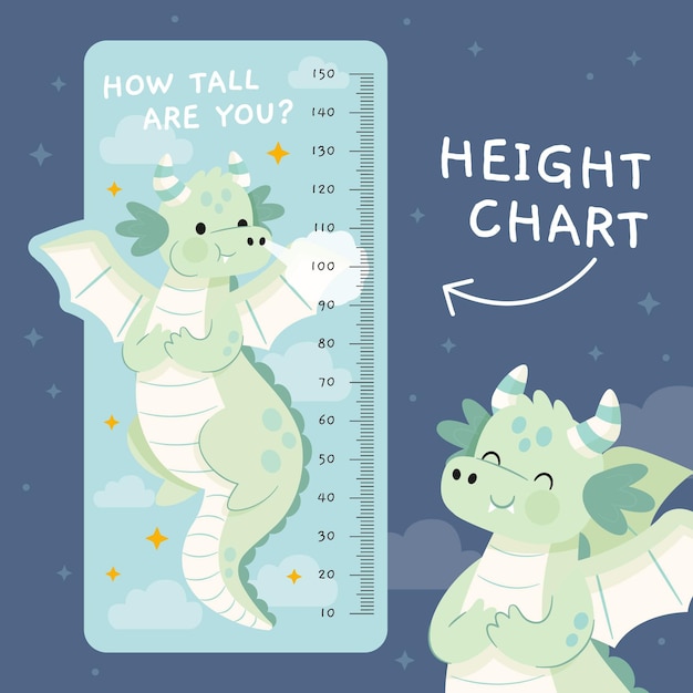 Vector cartoon height meter for children