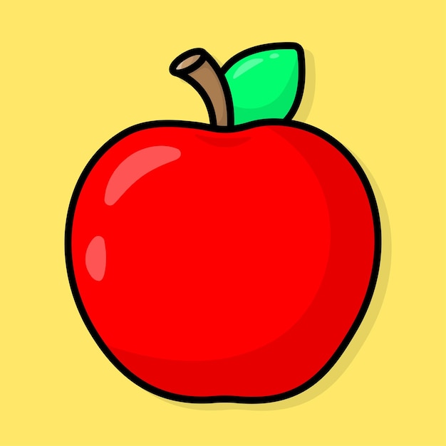Cartoon heldere rode appel vectorillustratie