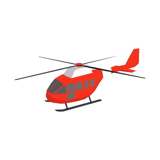 cartoon helikopter geïsoleerd op een witte achtergrond vector Illustration