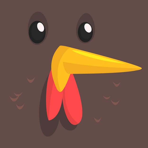 Cartoon hen isolated Vector illustration of a brown chicken face avatar