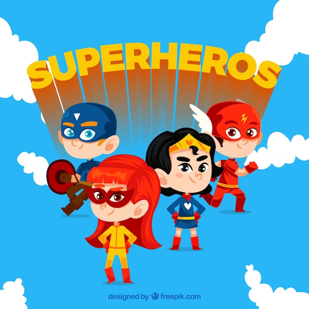 Cartoon hero set