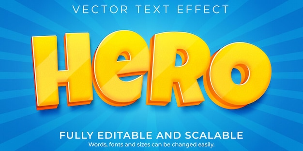 Cartoon hero text effect template