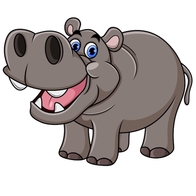 Cartoon Hippo with open mouth