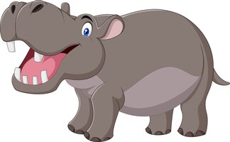 cartoon hippo with open mouth