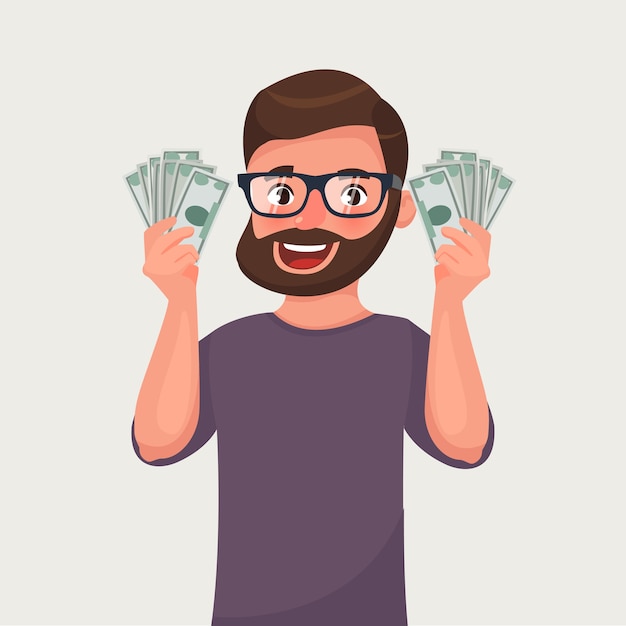 cartoon hipster beard man