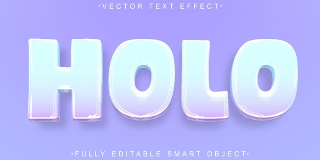 cartoon holo vector fully editable smart object text effect