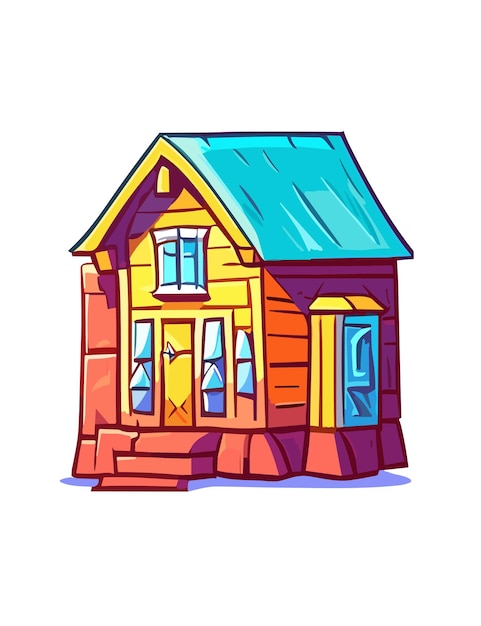 Cartoon Home 2D Векторный дизайн