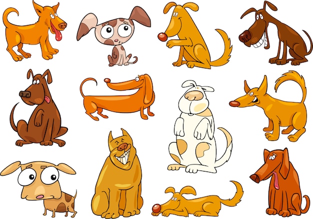 Cartoon honden instellen