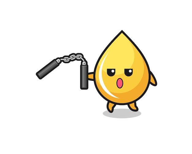 Cartoon of honey drop using nunchaku