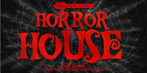 Vector cartoon horror house vector fully editable smart object text effect