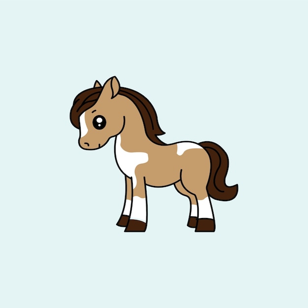 Cartoon Horse icon illustration template for many purpose Drawing lesson for children