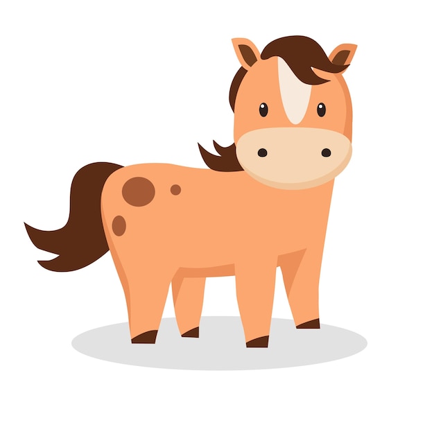 Vector cartoon horse vectori llustration of farm animal