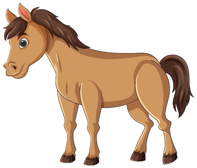 Cartoon Horse with Brown Mane