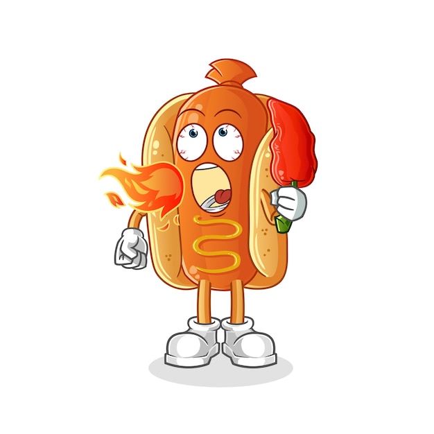 Vector cartoon hot dog illustration