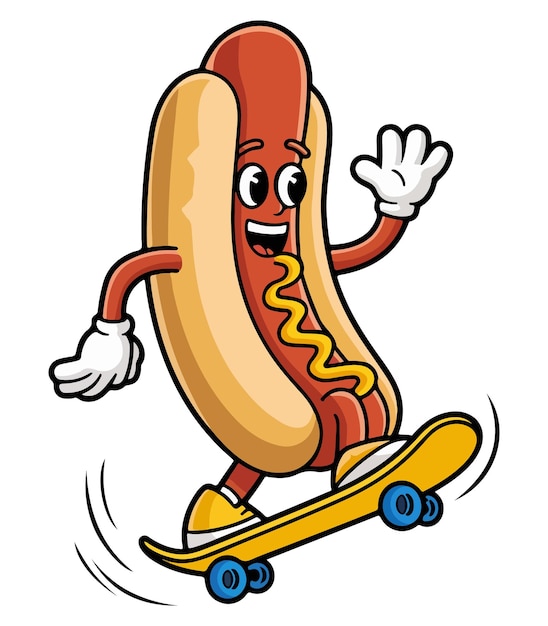 Vector cartoon hot dog vector