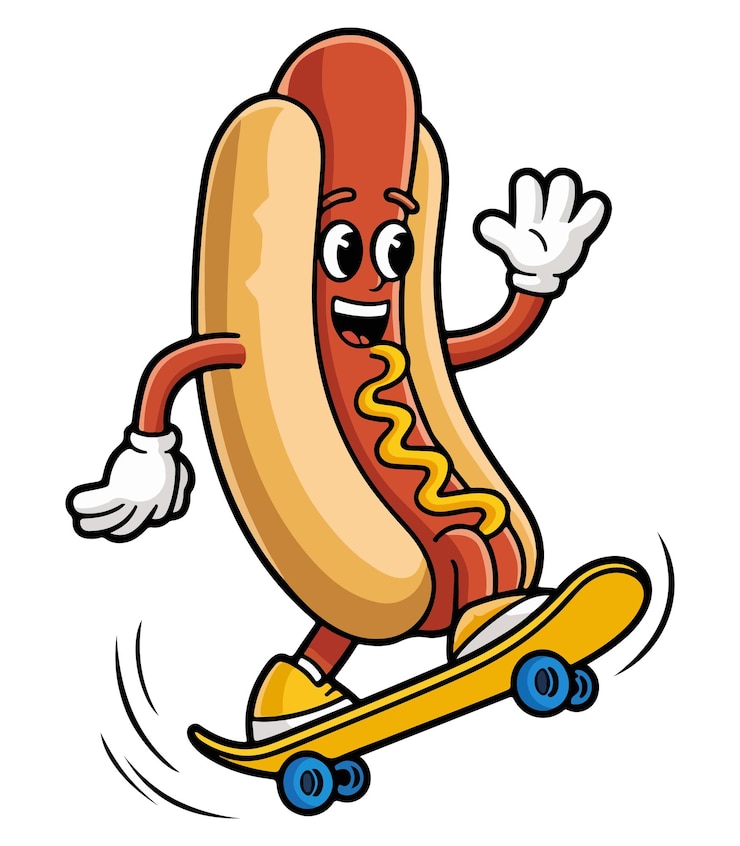Vector cartoon hot dog vector