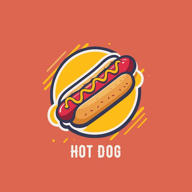 Cartoon hotdog logo design tempate per la tua azienda branding vector illustration
