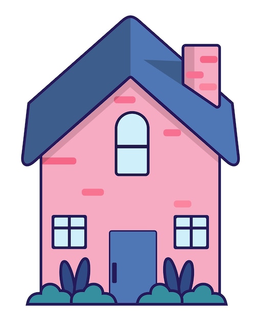 cartoon house illustration template vector