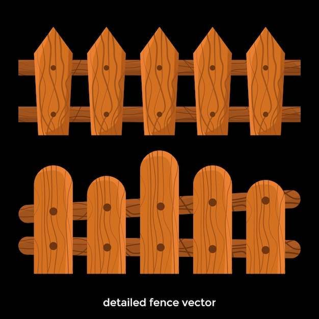 cartoon houten omheining gedetailleerde stijl
