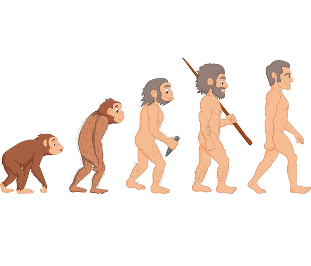 ベクトル 漫画の人間の進化