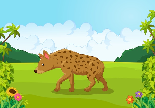 Cartoon hyena from the side