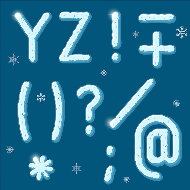 Vector cartoon ice alphabet