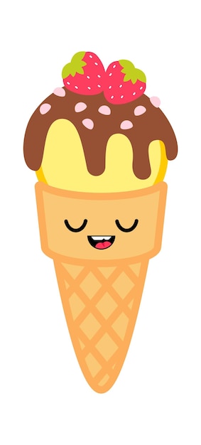 Cartoon Ice cream Sweet Food Icon Vector illustration