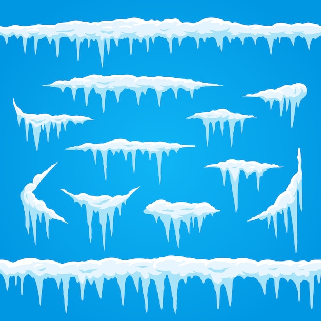 Cartoon icicles ice cap