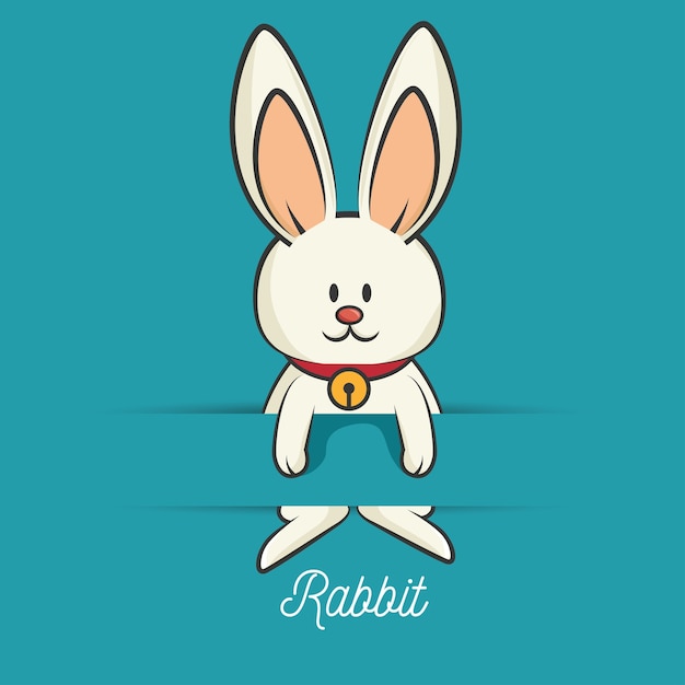 cartoon icon rabbit design isolated 